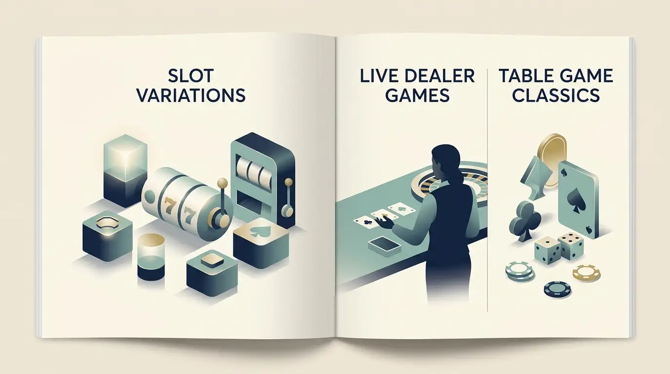 Conceptual view of casino game categories for Castle Casino readers